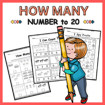 Preview of How Many ? - Counting On Activities Math Worksheets (up to 20)
