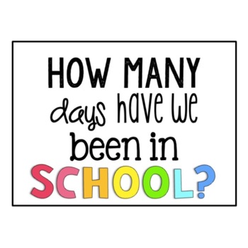 Preview of How Many Days Have We Been In School | Bright Rainbow Decor | Bulletin Board