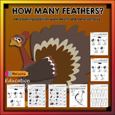 How Many Feathers? Math Worksheets Counting 1-10