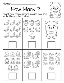 How Many Numbers 1 to 10 Worksheets - Free by NYMPH Studio | TPT