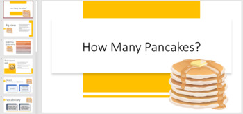 Preview of How Many Pancakes? A Kindergarten PPT and Pancake Stacking Game Extension!
