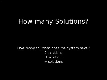 Preview of How Many Solutions PPT (Systems of Equations)