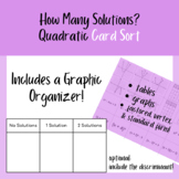 How Many Solutions? Quadratics - Card Sort (optional: with