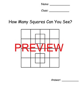 solution worksheet 8 class english Many Squares Worksheet Solution Brain Math and Teaser How
