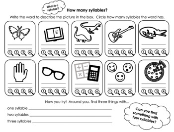 Preview of How Many Syllables? Worksheet