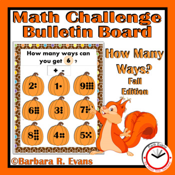 Preview of Fall BULLETIN BOARD MATH CHALLENGE Computation Critical Thinking Math Center