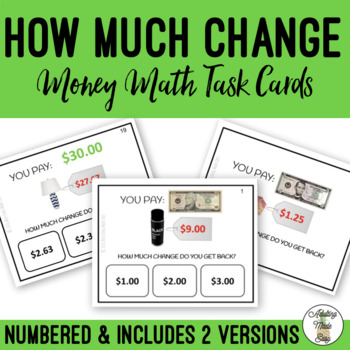 Preview of How Much Change Do You Get Back? Task Cards
