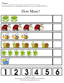 How Much? - Concepts of Numbers - Counting with cut/paste numbers!
