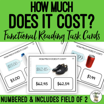 Preview of How Much Does It Cost? Field of 2 Task Cards