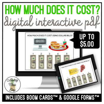 Preview of How Much Does It Cost? (up to $5) Digital Interactive Activity