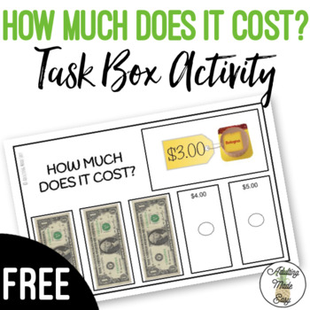 Preview of How Much Does It Cost? Work Task Box Activity FREEBIE