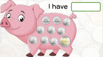 Piggy Bank, Fractions and Decimals With The Money Model