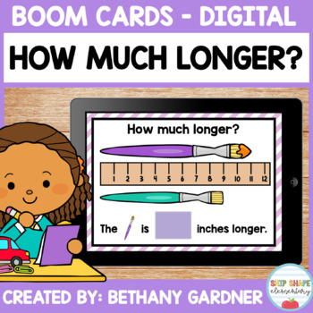 Preview of How Much Longer? - Measurement - Boom Cards - Distance Learning