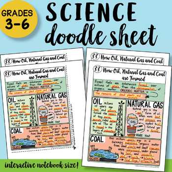 Preview of How Oil, Natural Gas and Coal were Formed - Doodle Sheet - So Easy to Use!