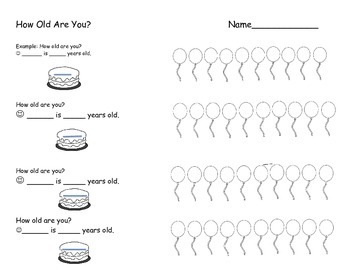 How old are you? free online worksheet