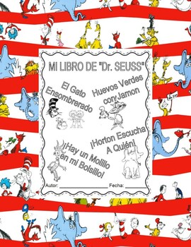 Preview of Dr. Seuss Booklet -The Cat in The Hat, Green Eggs and Ham & 2 more books-Spanish