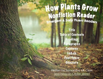 Preview of How Plants Grow & Earth Day- Nonfiction Book for Emergent & Early Fluent Readers
