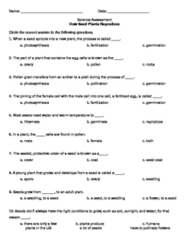 How Seed Plants Reproduce Assessment By Teaching With Tarryl Tpt