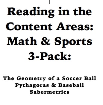 Preview of Reading in the Content Areas: How Sports Use Math 3 Pack