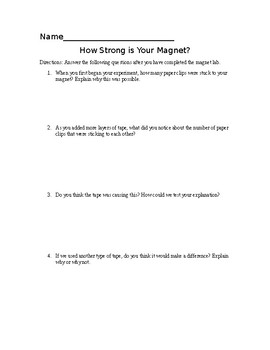 Preview of How Strong is Your Magnet?