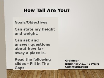 Preview of How Tall Are You? - Grammar - Beginner A1.1 - Level 5/6 - Communication