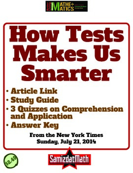 Preview of How Tests Make Us Smarter: Link, Discussion Guide, 3 Quizzes, Answer Key
