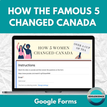 Preview of How The Famous Five Changed Canada - Digital Women's History Worksheet