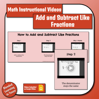 Preview of How To Add and Subtract Like Fractions - Math Instructional Videos