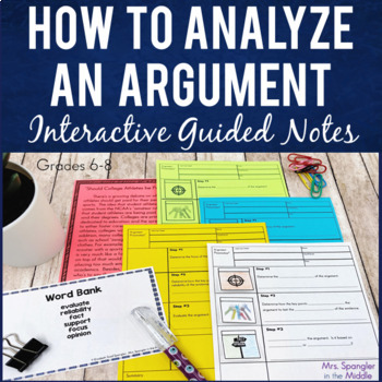 Preview of How To Analyze An Argument Foldable Style Notes for Middle School - Scaffolded