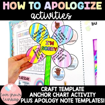 Preview of How To Apologize Craft, Apology Letter Template, Apologizing Activity