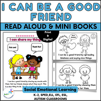 Preview of How To Be A Good Friend - SEL Read Aloud and Coloring Mini Book