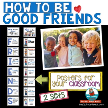 Preview of How To Be Good Friends | Classroom Community | Character Education | Posters