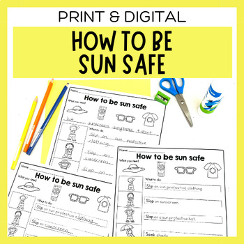 Preview of How To Be Sun Safe | Differentiated Summer Sun Safety Procedure Writing