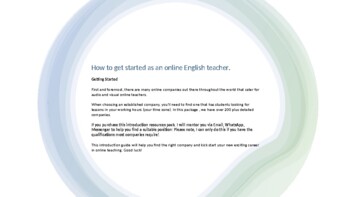 Preview of How To Become An On-line Teacher ( Let us show you and help you find a job!)