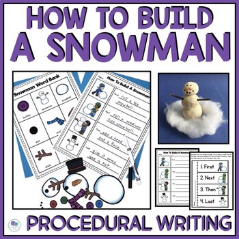 Preview of How To Build A Snowman Writing & Craft Procedural Writing Prompt 1st Grade