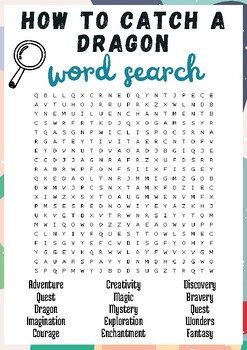 Preview of How To Catch A Dragon No Prep Word search puzzle worksheet activity