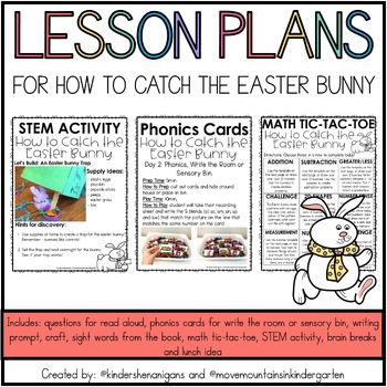 Preview of How To Catch The Easter Bunny Substitute Lesson Plans