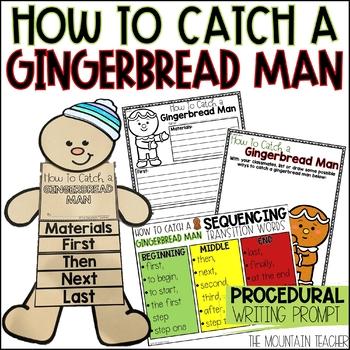 Preview of How To Catch a Gingerbread Man Craft and Writing Prompt with Templates