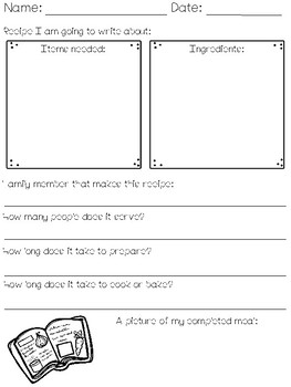 ESL Activities: Family Recipe Book Project  Family recipe book, Recipe book,  Writing worksheets