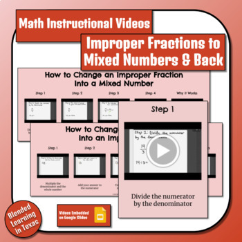 Preview of How To Convert Improper Fractions to Mixed Numbers - Math Instructional Videos