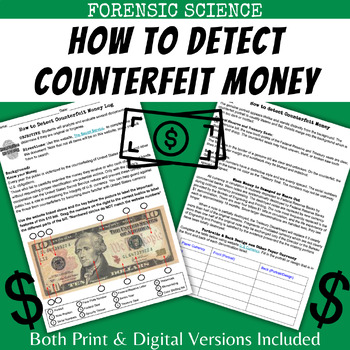 Preview of How To Detect Counterfeit Money Forensic Lesson Exploring Bills Activity