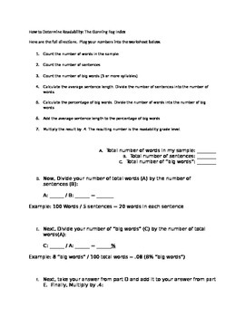 Preview of How To Determine Readability