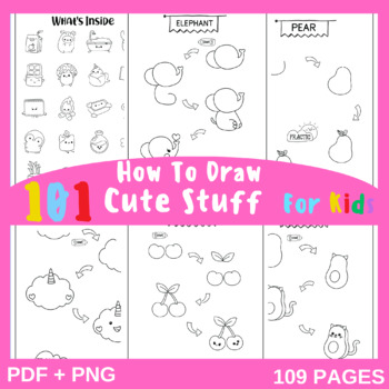 How To Draw 101 Cute Stuff For Kids by Fun Learning With Oscar Em