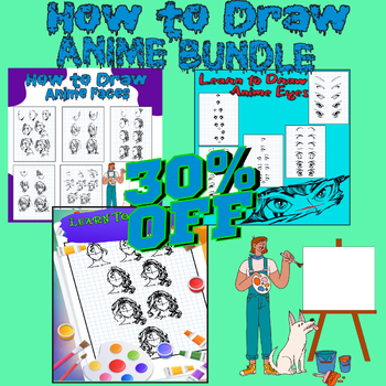 Preview of How To Draw Bundle anime Step-By-Step Lesson Worksheet drawing for beginners