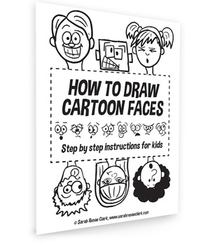 How To Draw Cartoon Faces - Step By Step Printable Worksheet for kids