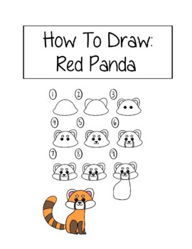 red panda drawing easy