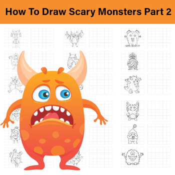easy to draw scary cartoon monster