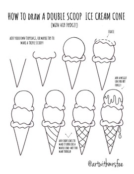 How To Draw An Ice Cream Cone Simple Drawing Guide By Art With Mrs Fee