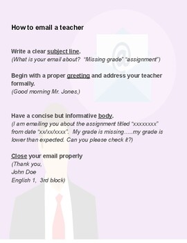 Preview of How To Email a Teacher!