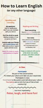 Preview of How To Learn English (or any other language) Infographic